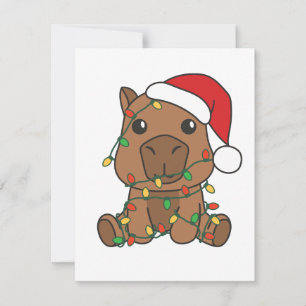 Kerstmis met capibara's, winterdieren, vakantiedag feestdagenkaart