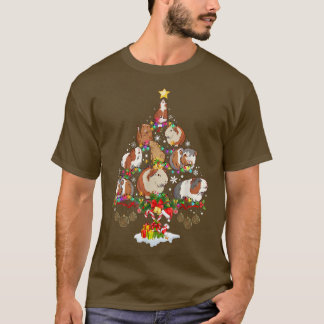 Kerstmis met cavia's - Santa Hat mas Lights Paj T-shirt