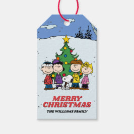 Kerstmis met Charlie Brown en vrienden Cadeaulabel