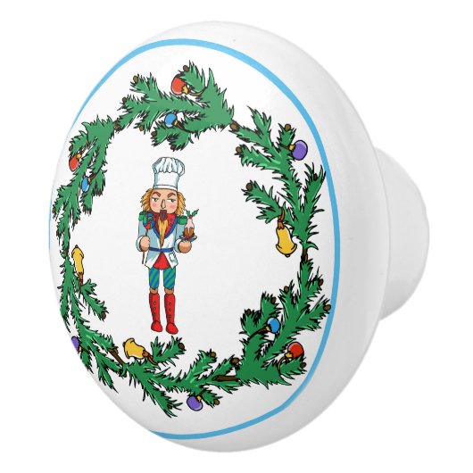 Kerstmis met Chef Nutkraker Keramische Knop (Rechts)