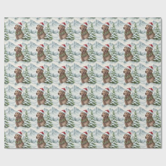 Kerstmis met Chesapeake Bay Retriever Cadeaupapier (Vlak)
