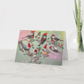 Kerstmis met Chickadee Feestdagen Kaart (Voorkant)