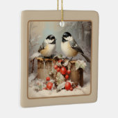 Kerstmis met Chickadee Keramisch Ornament (Rechts)