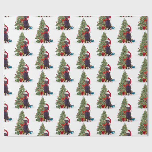 Kerstmis met chocolade Lab Cadeaupapier (Vlak)