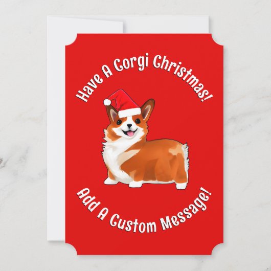 Kerstmis met Corgi Dog met Santa Hat Feestdagenkaart (Voorkant)