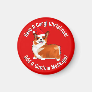 Kerstmis met Corgi Dog met Santa Hat Magneet