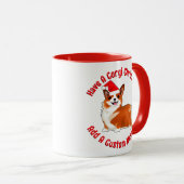 Kerstmis met Corgi Dog met Santa Hat Mok (Voorkant rechts)