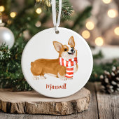 Kerstmis met Corgi-hond Keramisch Ornament