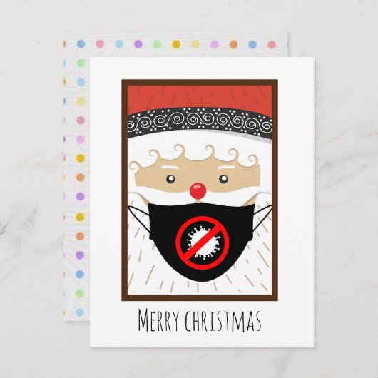 Kerstmis met corona-masker feestdagenkaart (Voorkant / Achterkant)