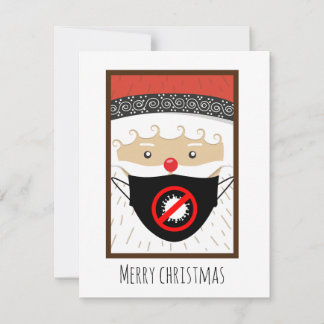 Kerstmis met corona-masker feestdagenkaart