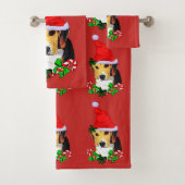 Kerstmis met Cute Beagle Bad Handdoek (Insitu)