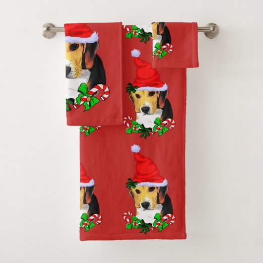 Kerstmis met Cute Beagle Bad Handdoek (Insitu)
