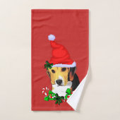 Kerstmis met Cute Beagle Bad Handdoek (Handdoek)