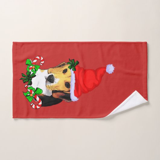Kerstmis met Cute Beagle Bad Handdoek (Handdoek)