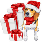 Kerstmis met Cute Beagle Briefkaart