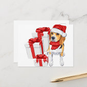 Kerstmis met Cute Beagle Briefkaart