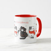 Kerstmis met Cute Cats Mok (Voorkant rechts)
