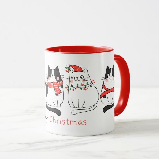 Kerstmis met Cute Cats Mok (Voorkant rechts)