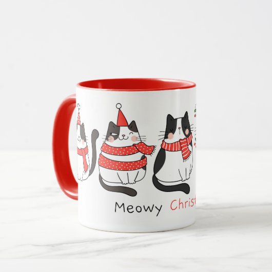 Kerstmis met Cute Cats Mok (Voorkant links)