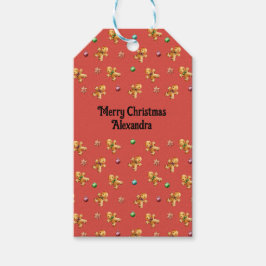 Kerstmis met Cute Gingerbrood Cadeaulabel