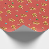 Kerstmis met Cute Gingerbrood Cadeaupapier (Hoek)