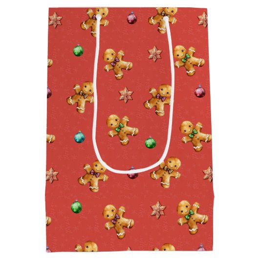 Kerstmis met Cute Gingerbrood Medium Cadeauzakje (Achterkant)