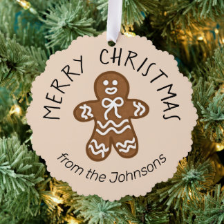 Kerstmis met Cute Gingerbrood Ornament Kaart