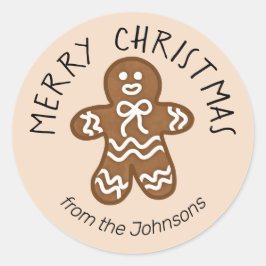 Kerstmis met Cute Gingerbrood Ronde Sticker