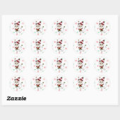 Kerstmis met Cute Winter Pet Holiday Ronde Sticker (Vel)