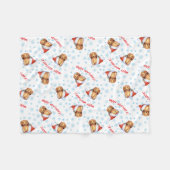 Kerstmis met Dachshund Fleece Blanket (Voorkant (Horizontaal))