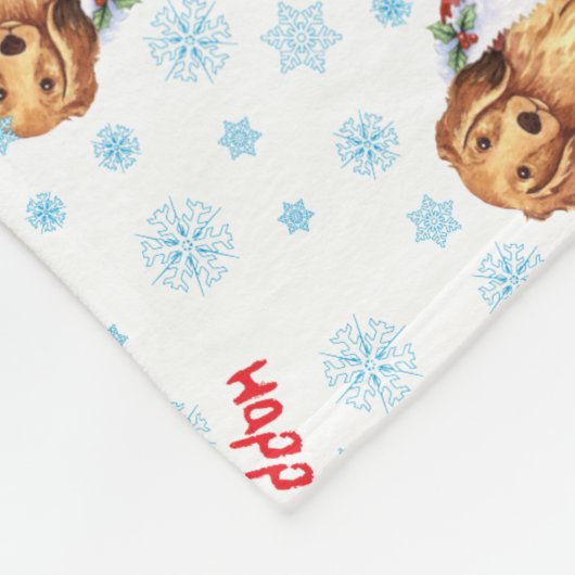 Kerstmis met Dachshund Fleece Blanket (Hoek)