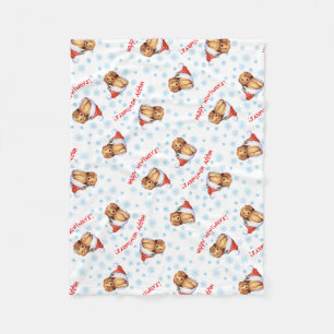 Kerstmis met Dachshund Fleece Blanket Deken