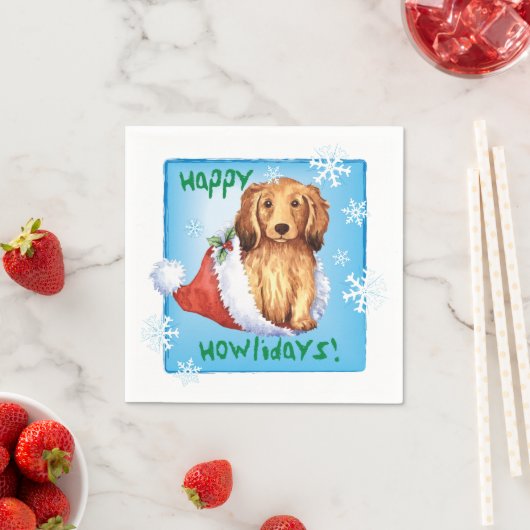 Kerstmis met Dachshund Napkins Servet (Insitu)