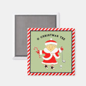 Kerstmis met damesgolf magneet (Voorkant / Achterkant)