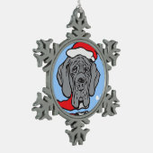 Kerstmis met Dane Face Tin Sneeuwvlok Ornament (Links)