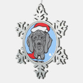 Kerstmis met Dane Face Tin Sneeuwvlok Ornament (Rechts)