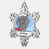 Kerstmis met Dane Face Tin Sneeuwvlok Ornament (Rechts)