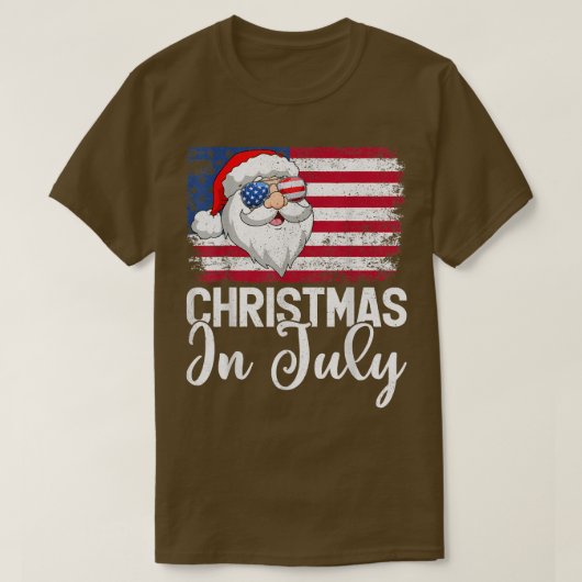  Kerstmis met de  Amerikaanse vlag T-shirt (Design voorkant)