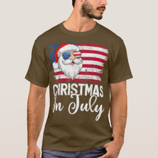  Kerstmis met de  Amerikaanse vlag T-shirt