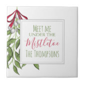 Kerstmis met de Cute Holiday Greenery Foliage Tegeltje (Voorkant)