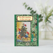 Kerstmis met de elven feestdagenkaart (Staand voorkant)