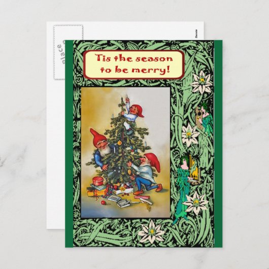 Kerstmis met de elven feestdagenkaart (Voorkant / Achterkant)