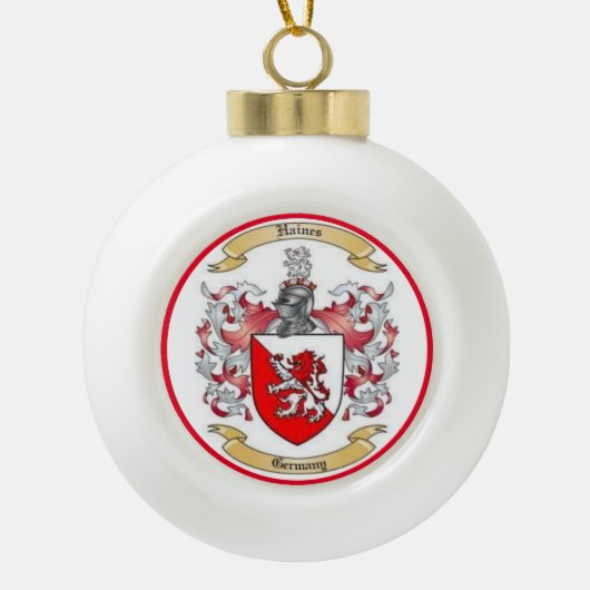 Kerstmis met de familie Haines Keramische Bal Ornament (Voorkant)