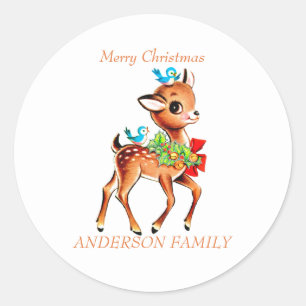 Kerstmis, met de geboorte van vogels op het hoofd ronde sticker