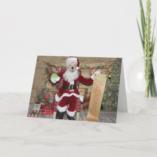 Kerstmis met de gouden kerstman feestdagen kaart (Voorkant)