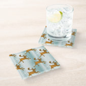 Kerstmis met de Gouden Reindeer Glazen Onderzetter (Schuin)