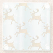 Kerstmis met de Gouden Reindeer Glazen Onderzetter (Achterkant)