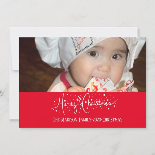 Kerstmis met de hand getekende lettering Sneeuw Do Kaart (Voorkant)