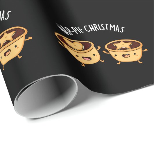 Kerstmis met de hap-taart Funny kerstmis Pun Dark  Cadeaupapier (Rol Hoek)