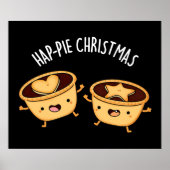 Kerstmis met de hap-taart Funny kerstmis Pun Dark Poster (Voorkant)
